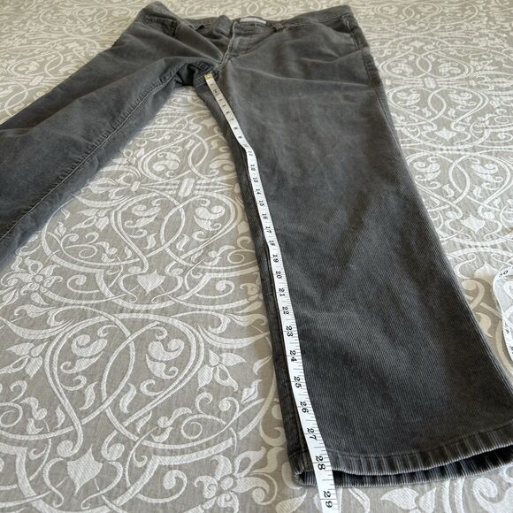 Loft Pants Women 12/31 Gray Corduroy Boyfriend 5Pocket Relaxed Comfy Casual Boho - Picture 7 of 9